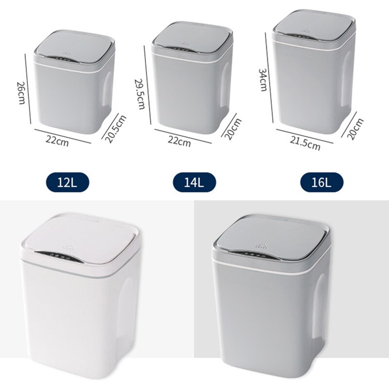 16L Smart Trash Can Automatic Induction Dustbin Infrared Sensor Waste Bin For Kitchen Bath Home Intelligent Electric Garbage Bin