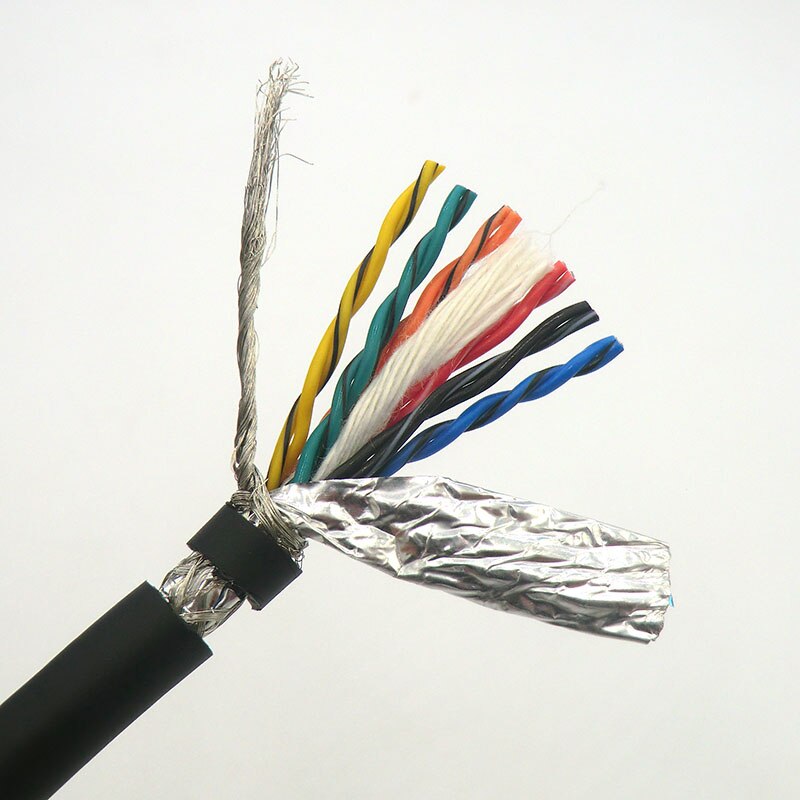 12 core Flexible Shielded Twisted Pair Cable 0.14, 0.2mm² Encoder Cable 26awg 24awg Tinned copper 485 Signal Control Wire 5m