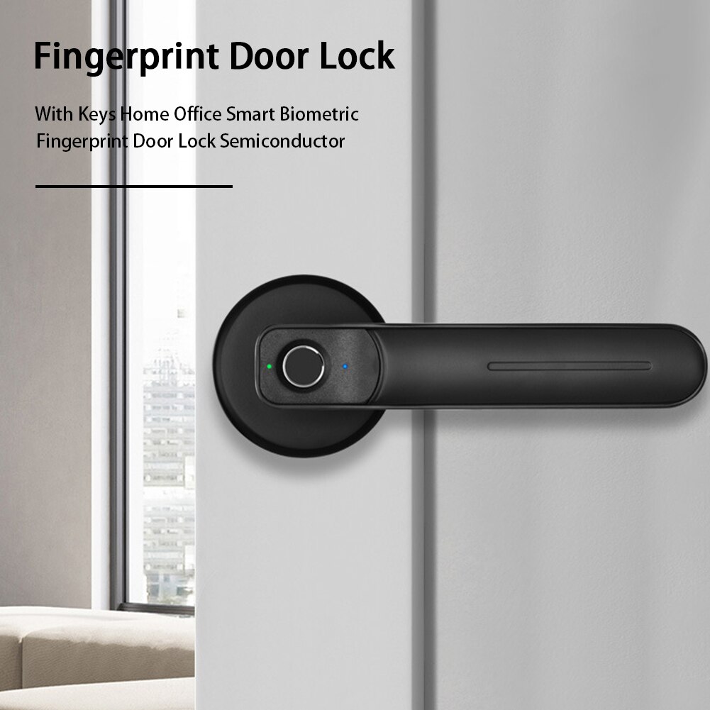 With Keys Hardware Biometric Zinc Alloy Home Office Family Keyless Entry Apartment Fingerprint Door Lock Electric Smart Handle