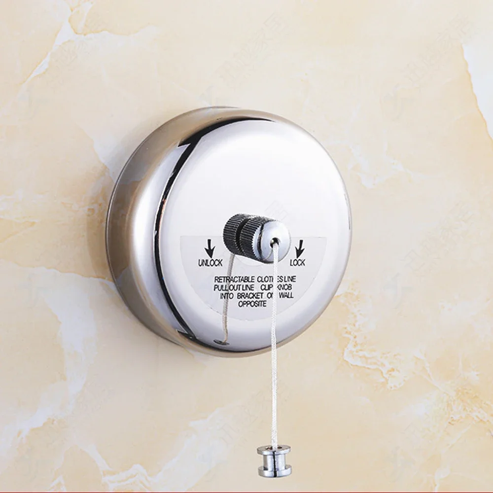 Clothesline Retractable Silver 304 Stainless Steel Wire Rope Bathroom Hotel Clothes Artifact Invisible Drying Rack Home Storage