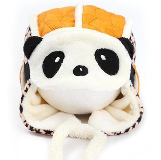 Doitbest 2 to 6 år baby gutt bomber lue tykkere tegneserie panda vinter luer pels inni barn hatter barn jenter øreklaff caps: Gul