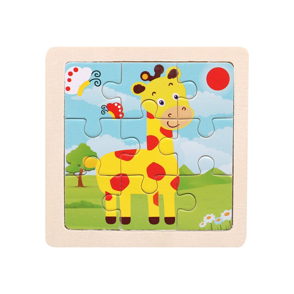 Wooden Puzzles For Kids Educational Houten Puzzels Kinderen 11cm*11cm Wood Puzzle Developmental Baby Kids Training Toy L102: M