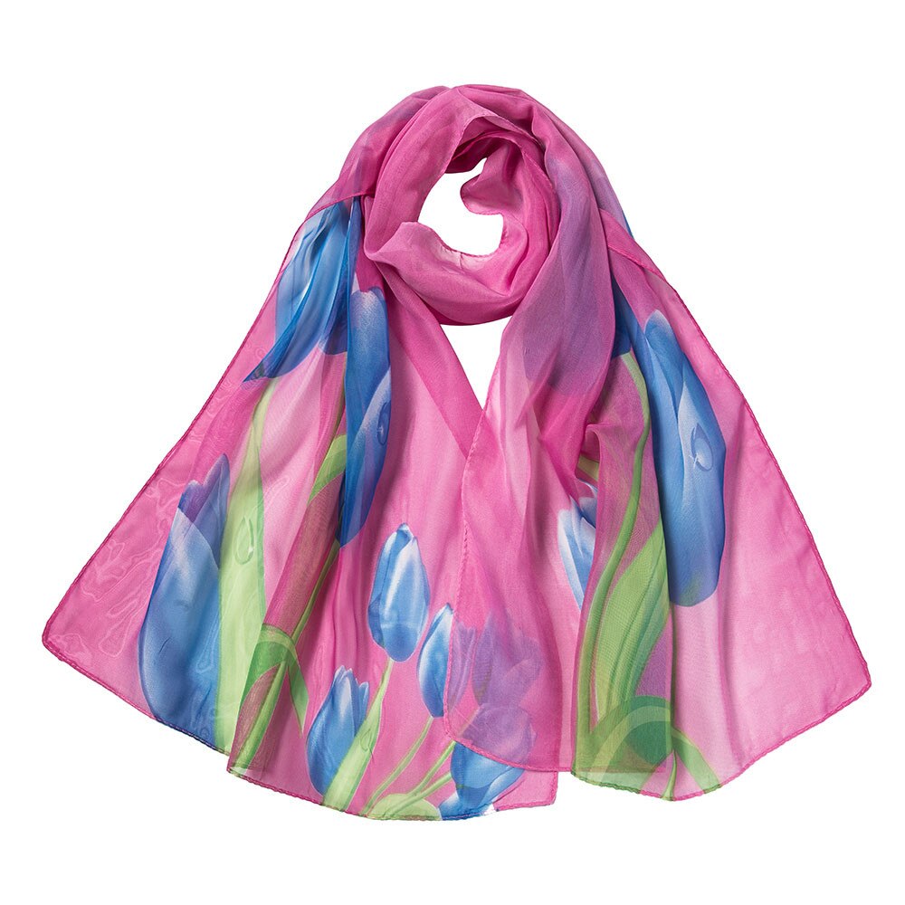 SAGACE écharpe femmes en mousseline de soie fleur impression longue enveloppement doux châle foulards dames doux hiver écharpe en soie foulard pour femmes
