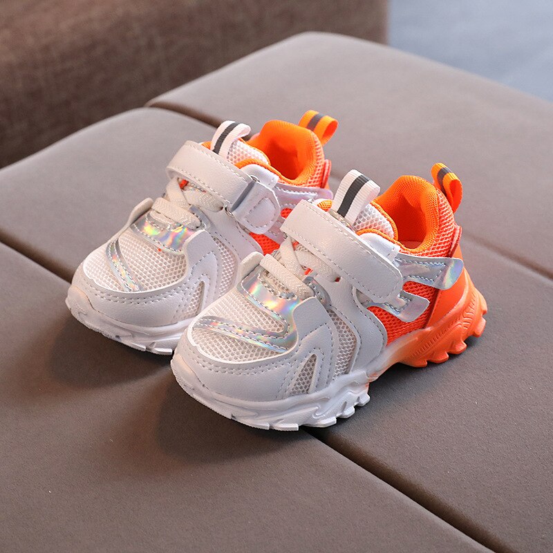 freundlicher Schuhe Herbst Neue Jungen Mädchen Atmungsaktive Tragen-beständig Sport Schuhe Baby Kleinkind Netz Schuhe D624: Orange / 22(innere 14CM)