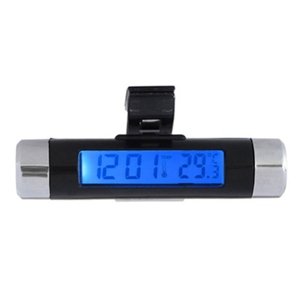 Reloj Digital para salpicadero de coche, pantalla LCD, soporte autoadhesivo, de plástico,