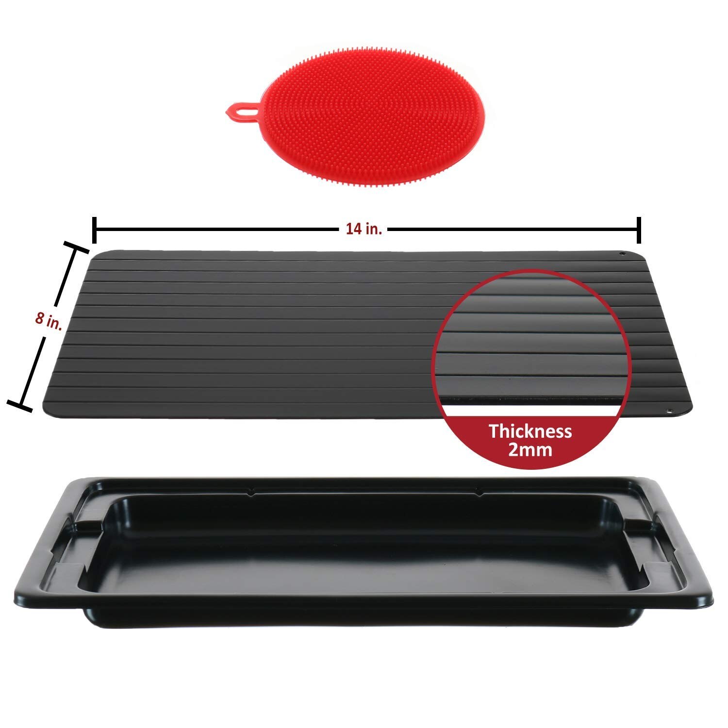 Bandeja de descongelação | placa de descongelação para descongelação rápida de alimentos congelados | bandeja de descongelação de qualidade superior | com bandeja de gotejamento bônus e