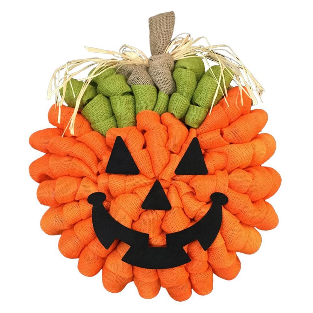 1Pc Halloween Pompoen Krans Kunstmatige Esdoorns Herfst Oogst Deur Opknoping Slingers Hanger Ornamenten