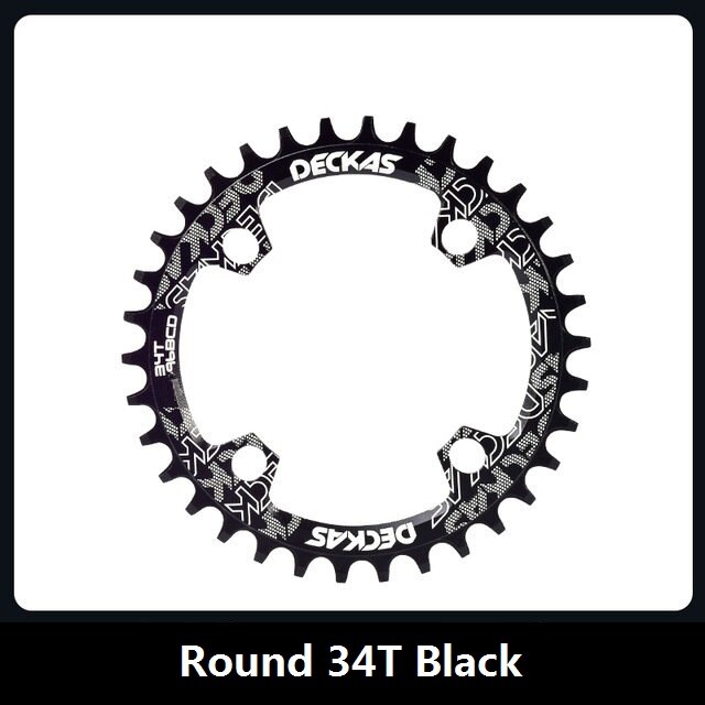Deckas 96BCD Round / Oval Narrow Wide Chainring 32T 34T 36T 38T Mountain Bike Chainring for SHIMANO XT SLX M7000/M8000/M9000: Round 34T Black