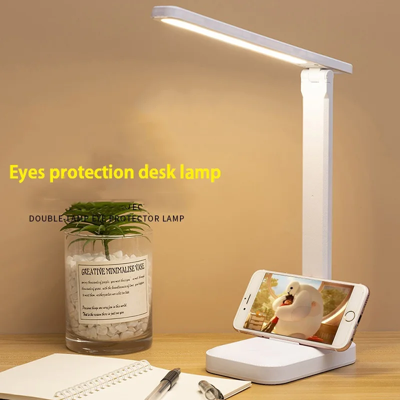 Lampada da tavolo a LED da 6000 mAh Lampada da scrivania dimmerabile continua a 3 colori ricaricabile tramite USB Lampada da lettura notturna pieghevole per protezione degli occhi
