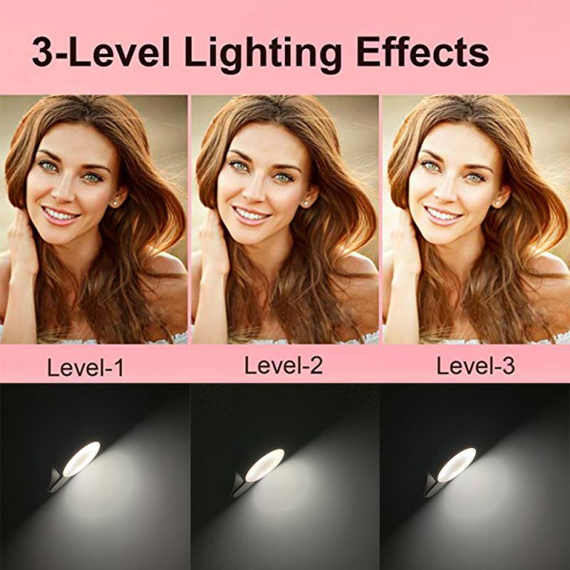 Clip de luz de teléfono móvil Selfie LED Flash automático para Teléfono Celular Smartphone redondo portátil linterna de Selfie