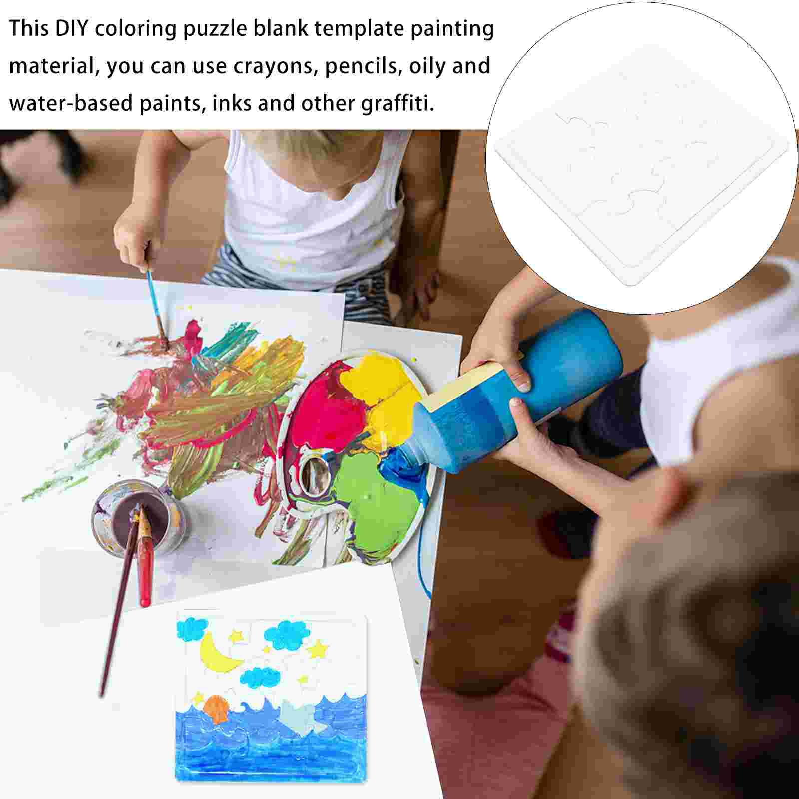 4pcs Blank Puzzle Pieces DIY Graffiti Puzzle Sublimation Paper Blank Puzzle