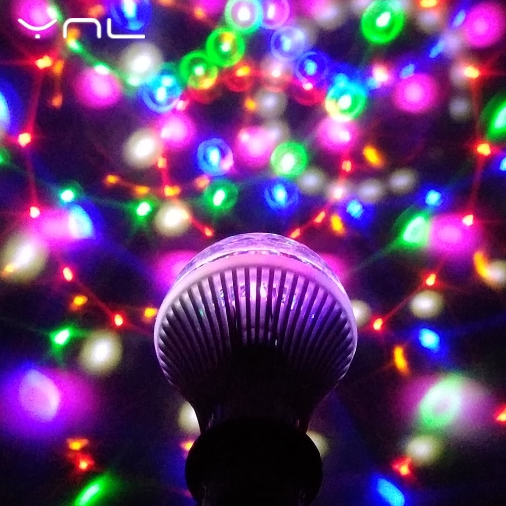 YNL LED Lamp Crystal Stage Light RGB 6 W E27 Kleurrijke Magic crystal Ball DJ Disco Party KTV Thuis effect Bulb Auto Rotating Lamp