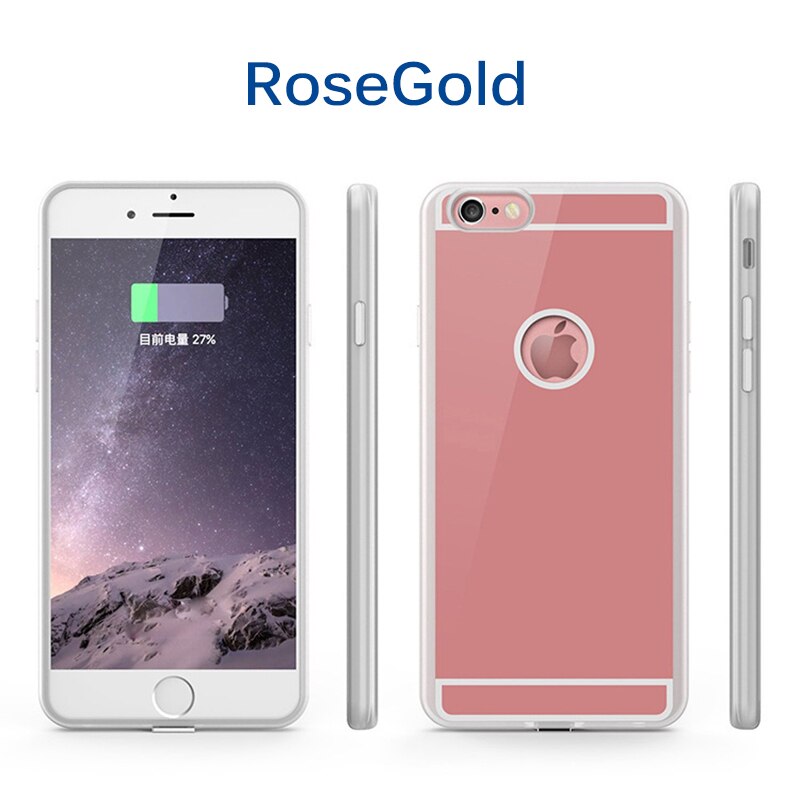 Receptor de carregador rápido sem fio qi, bobina para carregador de iphone 5 5S se, capa receptora sem fio para iphone 6 capa 6s 7 plus: For iPhone 6P 6sP 7P / RoseGold