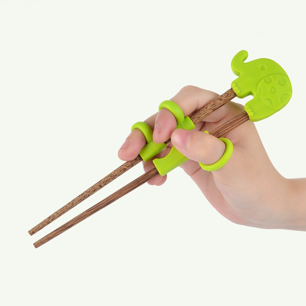 Palillos multicolores de estilo chino para niños, palillos antideslizantes para comida, pinzas de entrenamiento de dibujos animados, saludables, 1 par