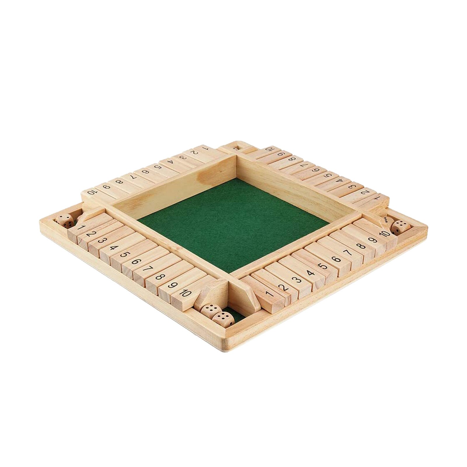 Children Traditional Four Sided Wooden 10 Number Pub Bar Board Dice Game For Shut The Box Wooden Memory Game Educational Toys: A