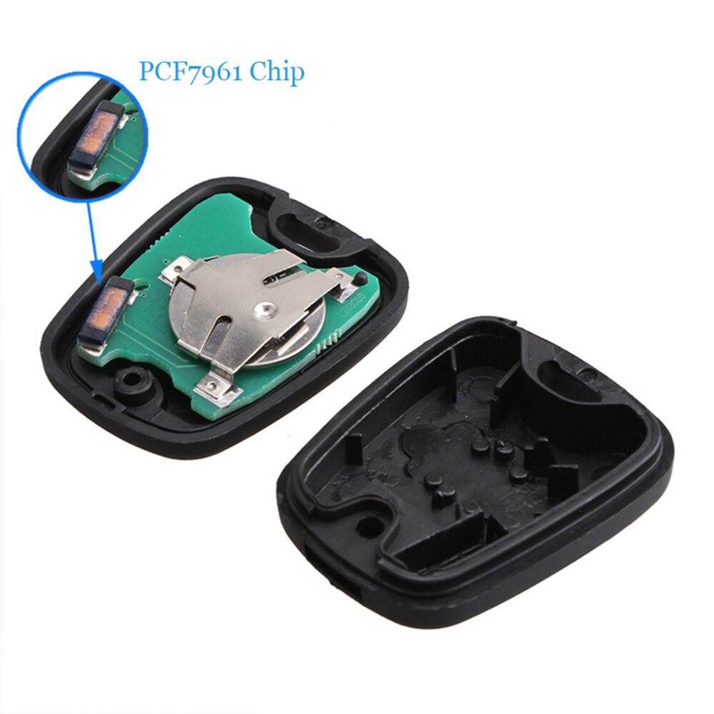 Mando a distancia con cuchilla NE73, 2 botones para PEUGEOT 206 433MHZ con Chip transpondedor PCF7961