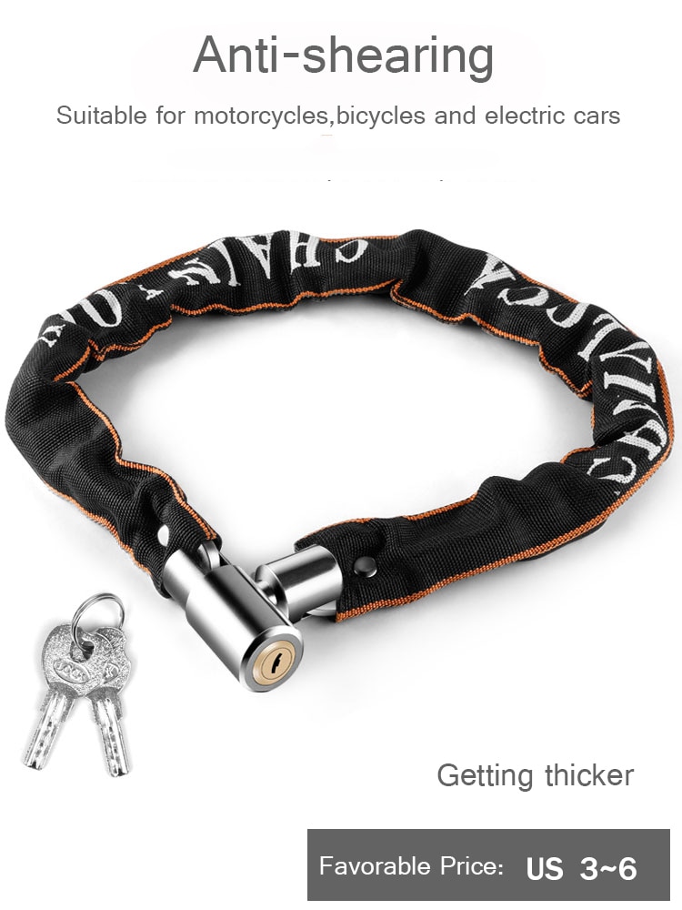 Gh Coolchange Bike Chain Lock Outdoor Bike Protector Fietsen Chain Lock Safe Anti-Diefstal Fiets Kettingslot Voor Motorfiets lock