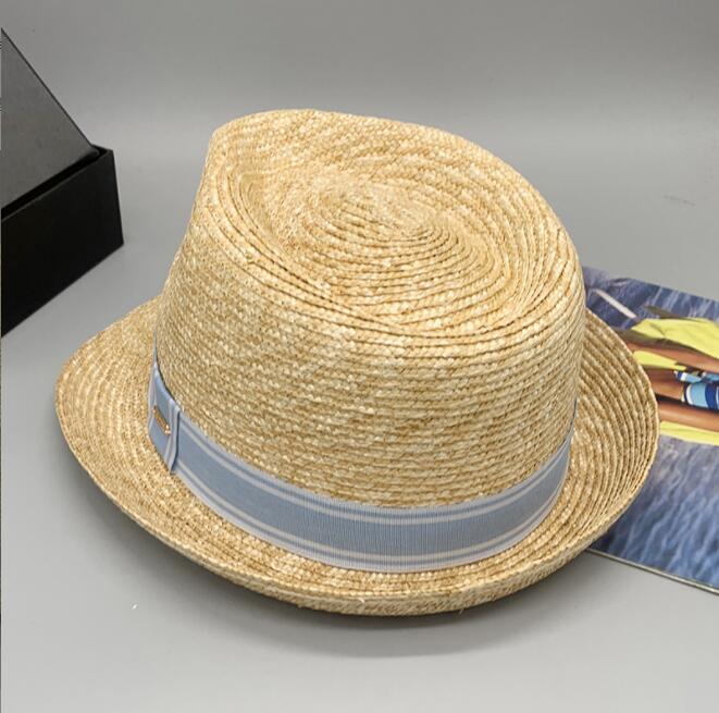 2022 straw hand woven straw hat for traveling and shopping with accessories Jazz straw hat for men and women fedora summer hats