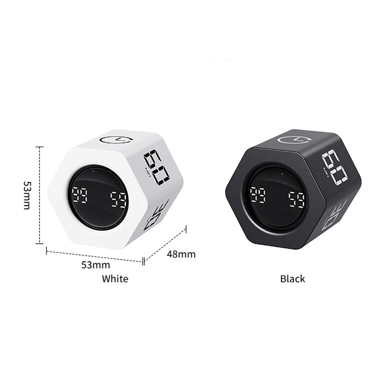 Productivity Timer Productivity Cube Timer Gravity Sensor LED Display 5 Preset Time Kids Time Management Kitchen Countdown Timer