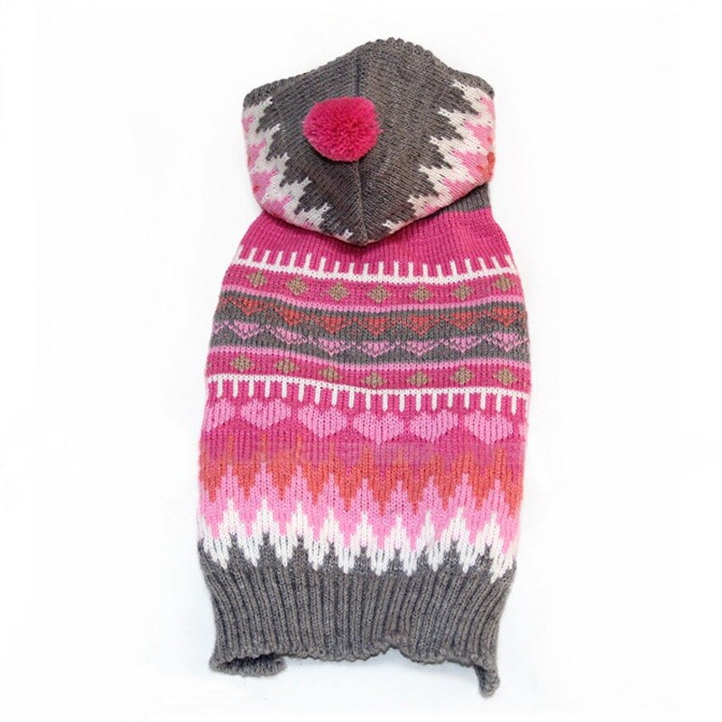 Herfst/winter Wol Hond Truien Kerst Sneeuwvlok Stijl met Cap voor Kleine en Middelgrote Hond Kleding Huisdier levert (roze)