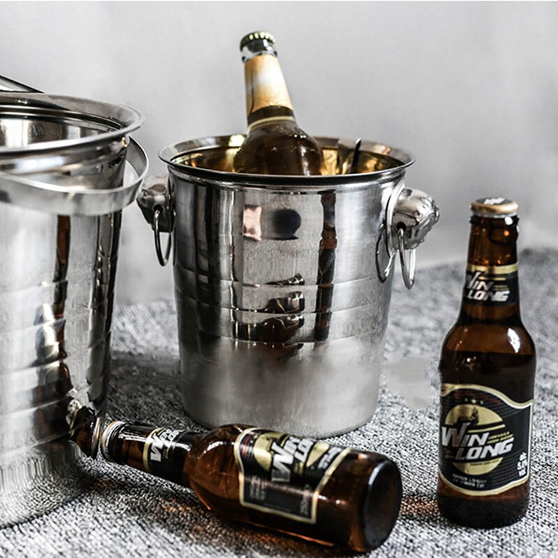 Stainless Steel Wine Chiller Bucket Champagne Bottle Cooler Ice Basket