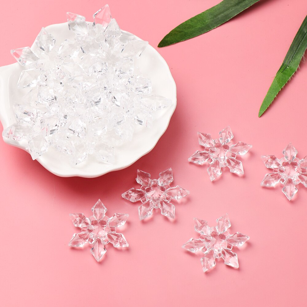 10/20PCS Acryl Transparant Kristal Kunstmatige Sneeuwvlok Kerstboom Decor Opknoping Ornament Feestartikelen DIY