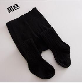 0-2y Baby Baby Meisje/Jongen Gebreide katoenen warme Panty natuur kleur kinderen Panty baby mode panty: Black / 12m