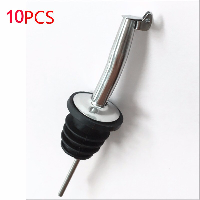 Stainless Steel Wine Pourers With Lid Environmental Protection Pour Spout Cocktail Shaker Pouring Device Wine Stopper Dispenser: 10PCS