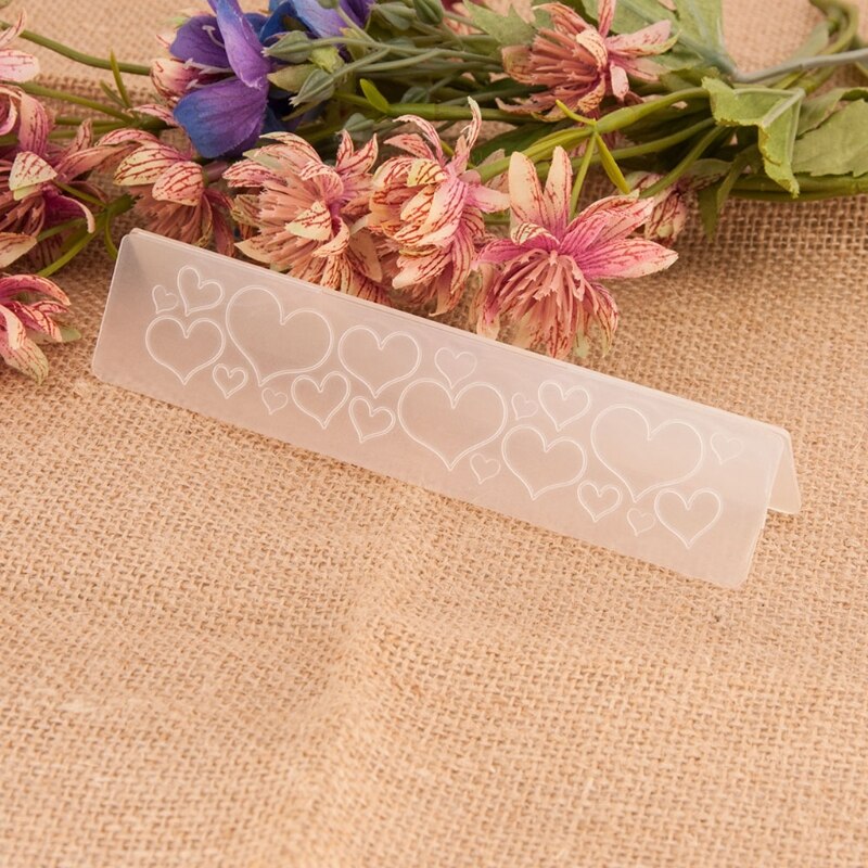 Y1QB Heart Plastic Embossing Folder Stencil Template DIY Craft Making Scrapbooking
