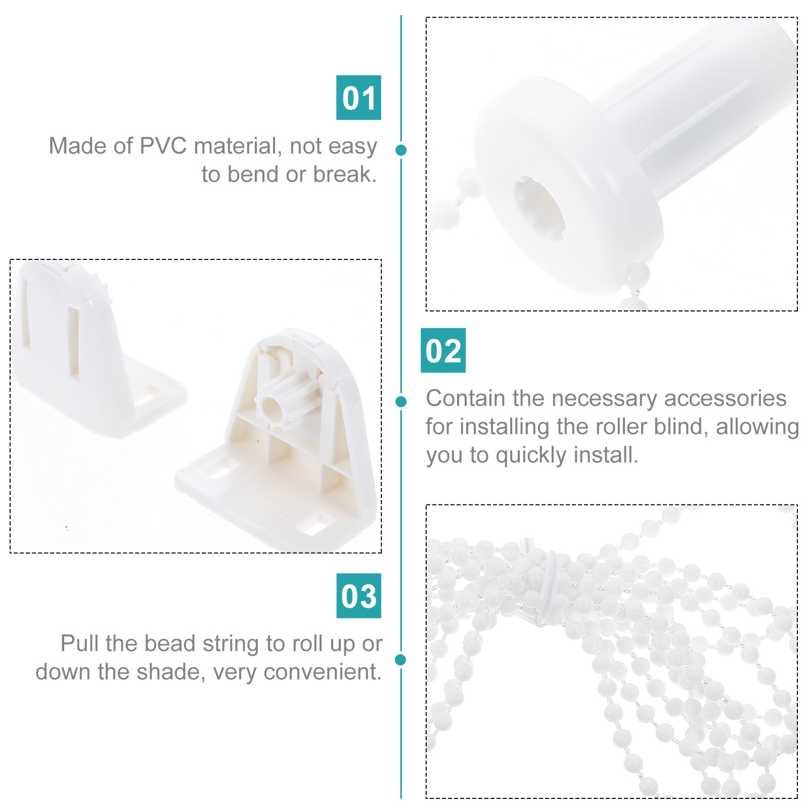 17mm Zebra Roller Shade Blind Beaded Chain Cord Clutch Blinds Connectors Blinds Connector Set (White)