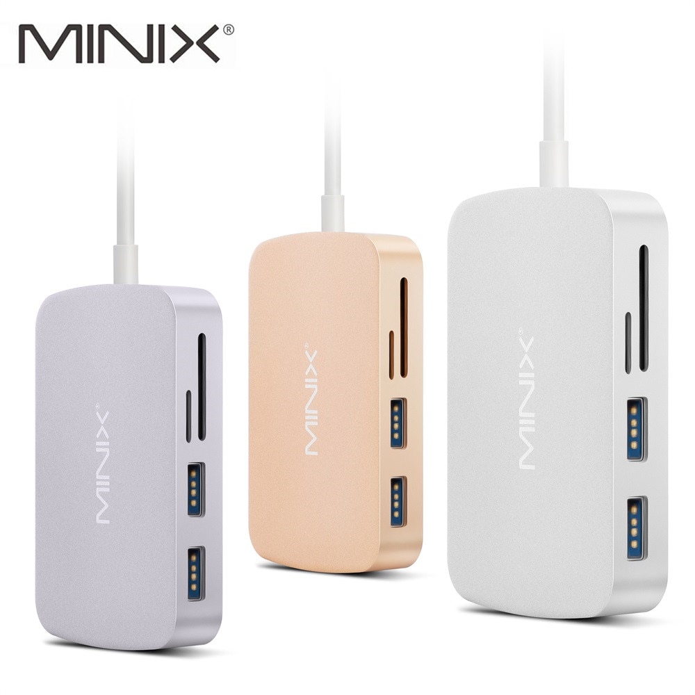 Adattatore multiporta Hub USB MINIX NEO C originale con adattatore Gigabit Ethernet compatibile HDMI USB-C compatibile con MacBook