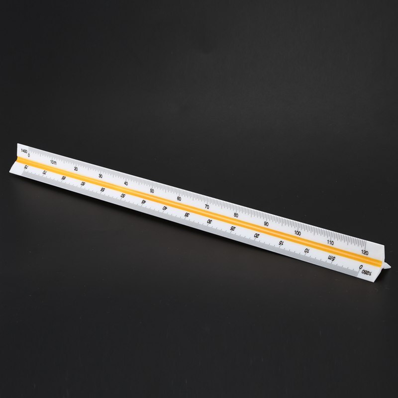 Metric 12inch Plastic Triangular Scale Ruler 1:100 1:200 1:250 1:300 1:400 1:500