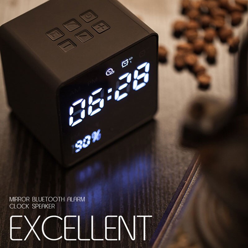 LED Screen Alarm Clock Radio Power Display Digital Clock Bluetooth Speakers RT99
