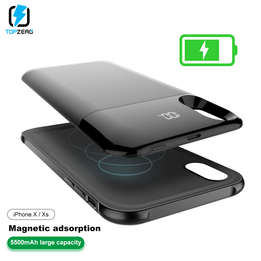 Batterideksel til iphone x xs magnetisk frakt powerbank-deksel til iphone xr powerbank batterilader-deksel til iphone xs max