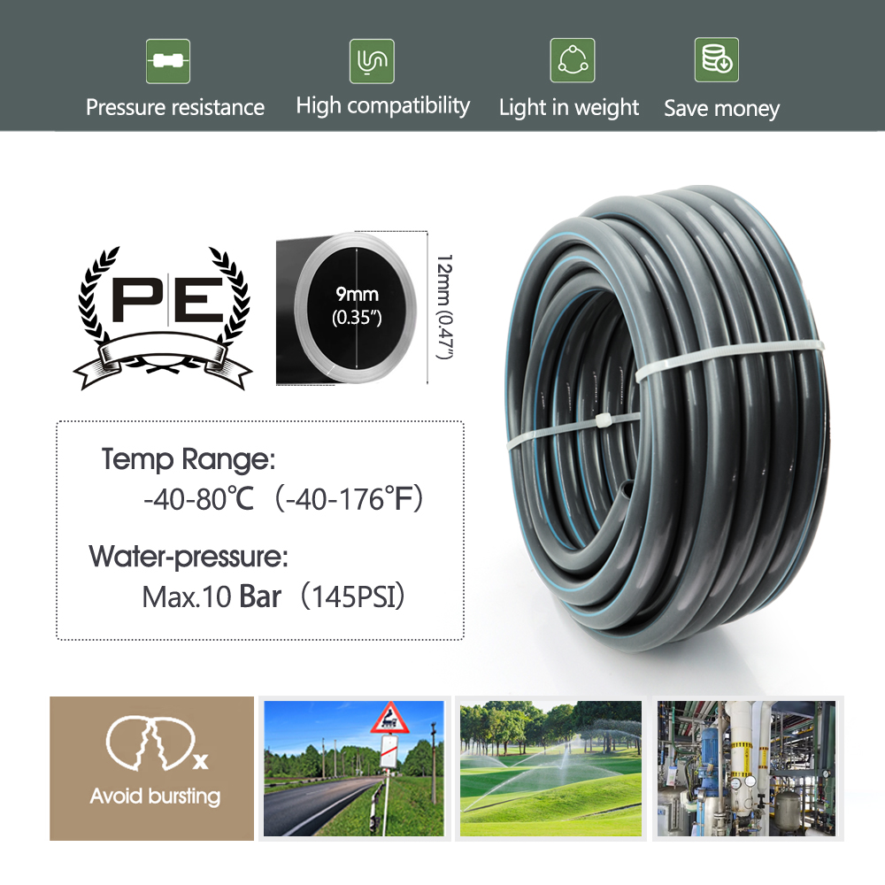 3/8" 9/12mm Garden Auto Watering System 20cm Free Bend Adjustable Sprayer Nozzle Misting Cooling Plants Irrigation Sprinkler Kit