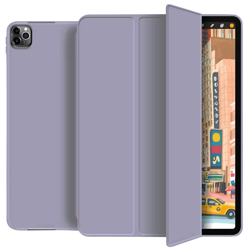 Waterproof Protect Case for Apple iPad Pro 11 ) Smart Cover with Pencil Holder: Purple