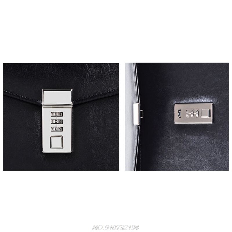 A4 Document File Folder with Password Lock Briefcase Organizer PU Leather Office Manager Bag N25 20