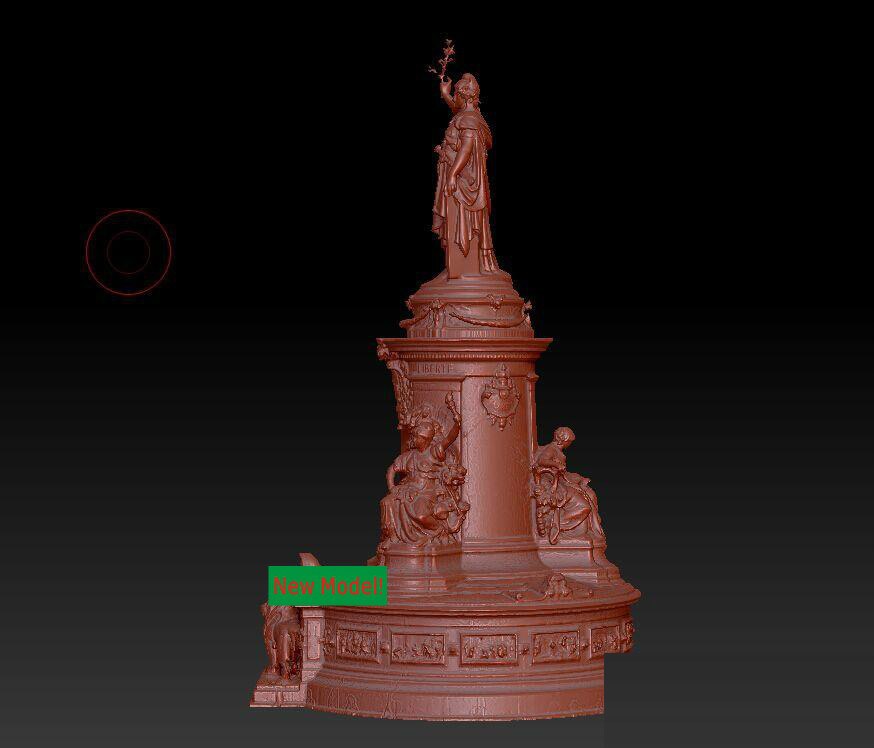 3D model for cnc 3D CNC machine in STL file format Republic plaza sculpture in Paris
