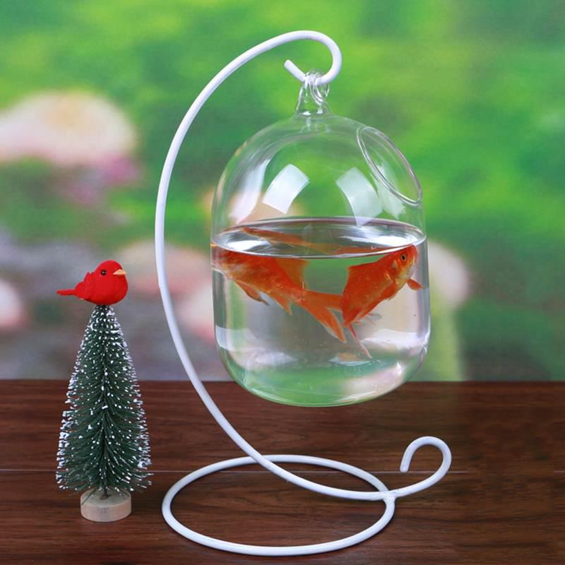 Transparante Glazen Vazen Vissenkom Handgemaakte Opknoping Opknoping Vazen Vis Tanks Aquarium Air Plant Vazen Bureau Planten Kom Decoratie
