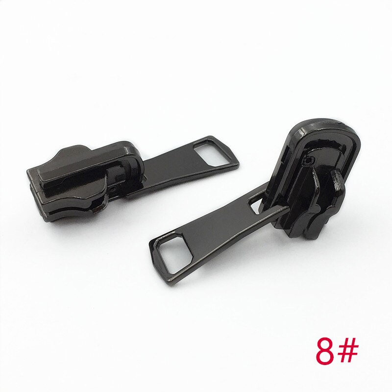 5pcs Double-sided Zipper Sliders for 5# 8# Metal Rotatable Zippers Puller Jackets Clothes Head Zip Repair Kit Sewing Accessories: GunBlack-No8