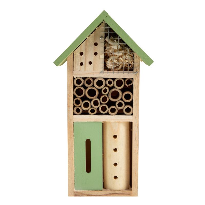 Insect House Outdoor Insect Habitat Wooden Insect House Wooden Butterflies House Bee House For Co-Worker Lover: green