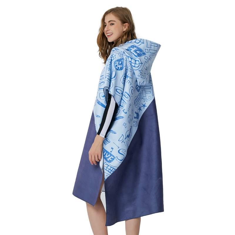 Surfen Poncho Kleid Handtuch Mikrofaser Bademantel Ponchos Surfer Kleid zum Surfen Schwimmen Tauchen Strand unisex