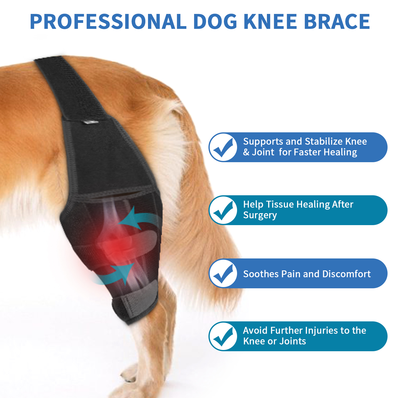 Huisdier Hond Verbanden Hond Blessure Been Knie Brace Bandbescherming Voor Honden Gewrichtsverband Wrap Doggy Medische Benodigdheden Honden Accessoires