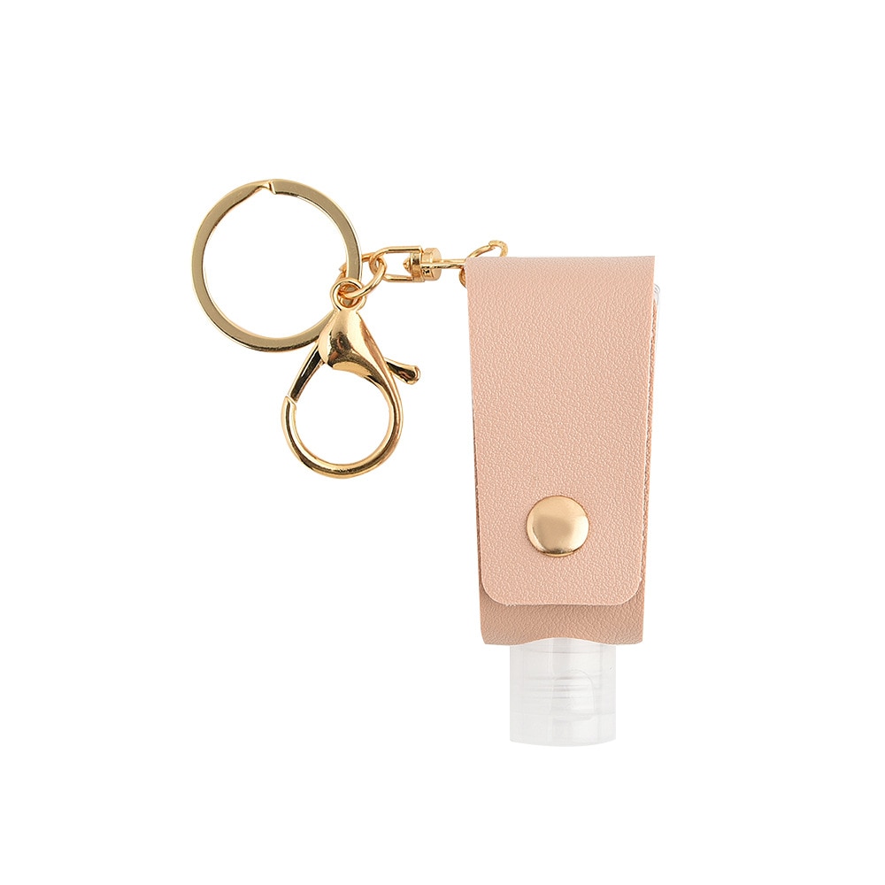 1Pcs Mini Portable Hand Sanitizer Bottle Keychain Holder Empty Refillable Travel Bottles Flip Cap Soap Containers With Keyring: Pink