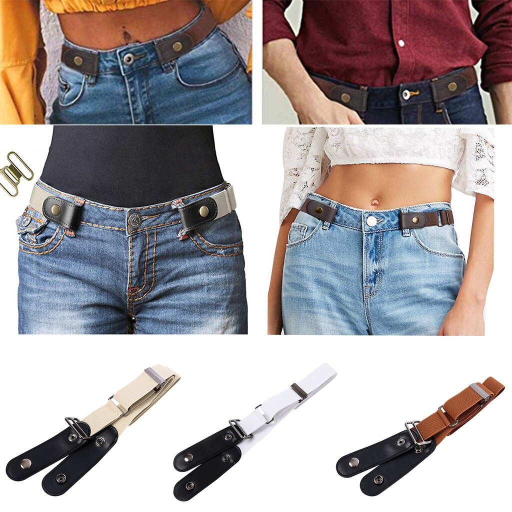 Xmas spændefri kvinder mænd usynligt elastisk bælte til jeans ingen bule besværремень ремень женский cinturones para mujer