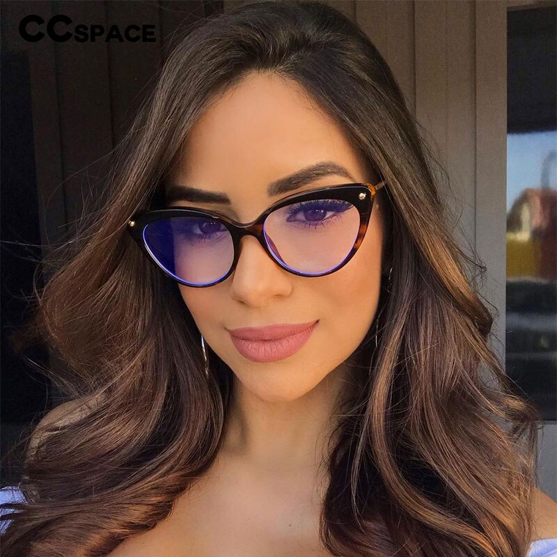 45639 Cat Eye Glasses Frames Women Trending Styles Brand Eyeglasses TR90 Optical Computer Glasses