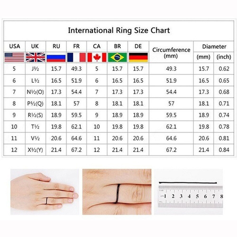 Wedding Ring Set For Women Luxury Cubic Zirconia Bijoux Jewelry Rose Gold Filled Crystal Zircon Rings Engagement Ring Size 6-10