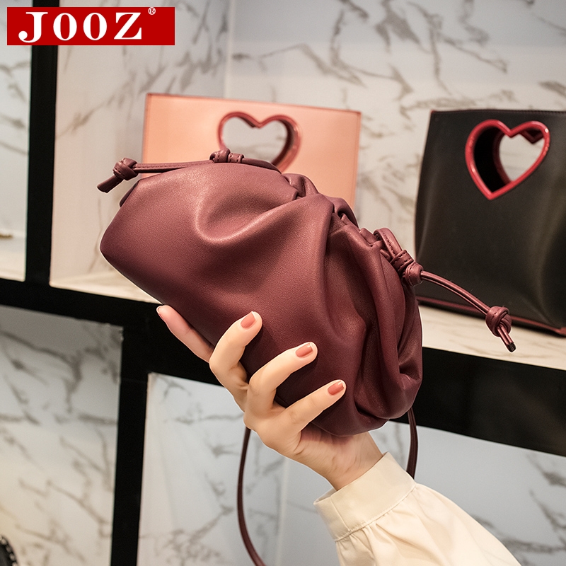 Brand Women's Bag Luxury Handbag Dumplings Clutch Bag Retro Leather Shoulder Crossbody Bags for Women Ruched Purse