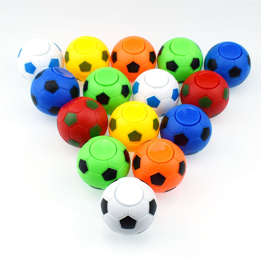 50pcs/lot 5CM*4.5CM Soccer Football Fidget Spinner Plastic Ball Hand Spinner Reduce Stress Increase Attention Toy Wholesal
