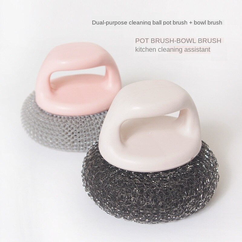 Brosse de nettoyage magique forte en acier inoxydable, bol de vaisselle, éponge de lavage, casserole de cuisine, outils de nettoyage de vitres, brosse de nettoyage de cuisine